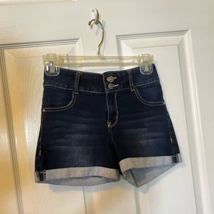 Wallflower dark denim shorts